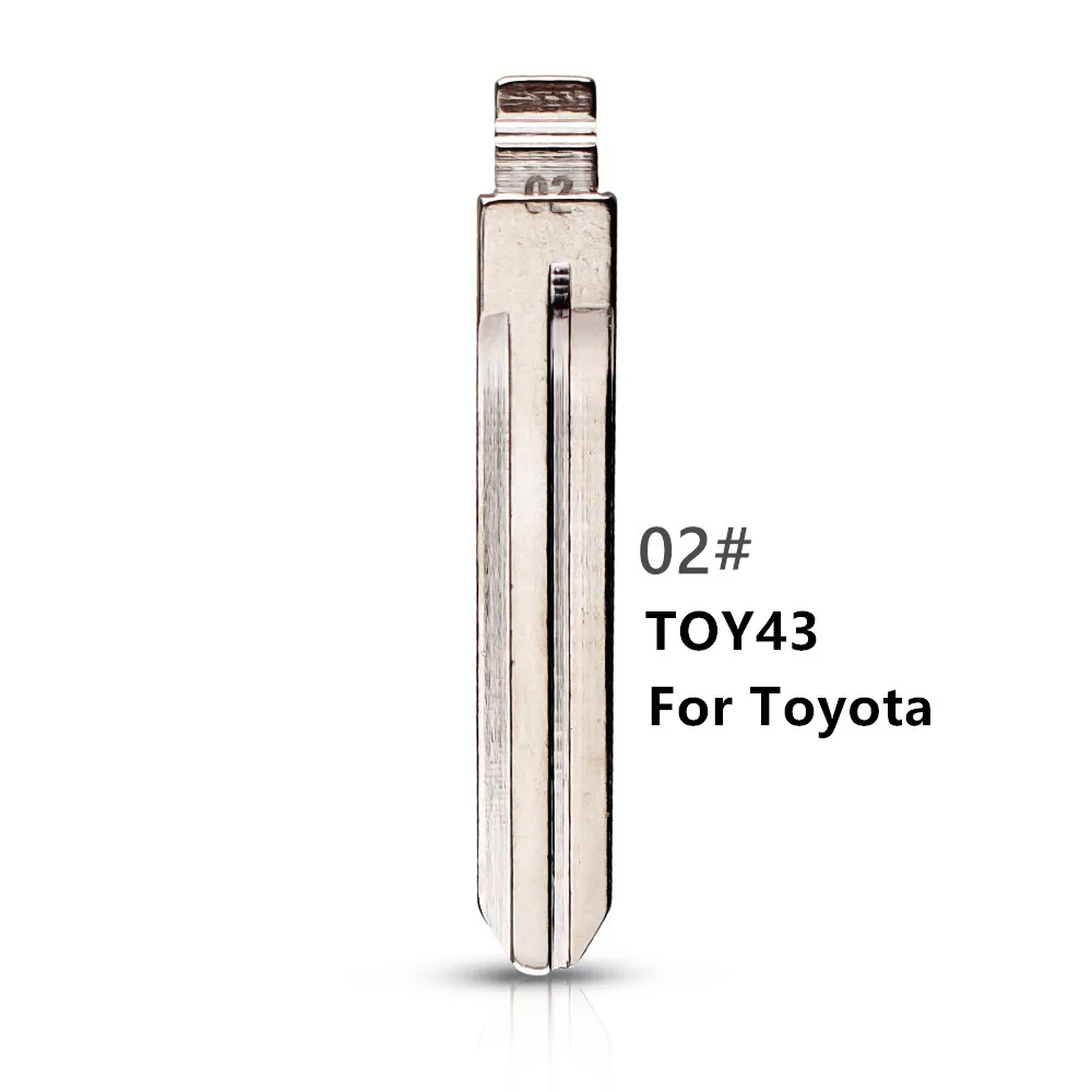 

10pcs #02 TOY43 KD Replacement Car Key Blade LISHI For Toyota Camry Corolla Highlander RAV4 Yaris Key Uncut Blank Car-styling