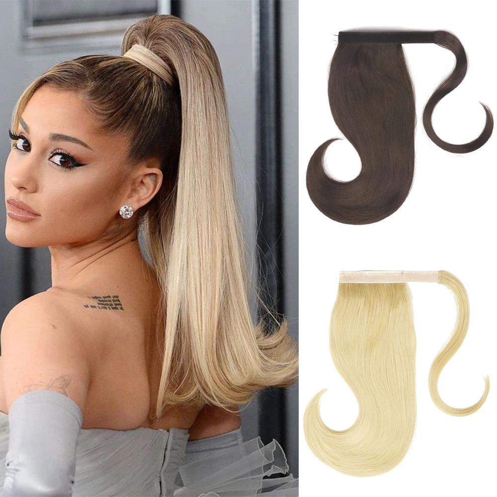 Отказов шнурами вокруг пони синтетических 18 дюймов прямые человеческие волосы