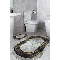 Bathroom Front Doormat Carpet Shower Accessories Anti-Slip Floor Sink Tub Toilet Feet Set Luxury Super Absorbent Digital Print