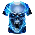 Новая мужская футболка ужасов, летняя мода, топ, 3D череп, тема дьявола, мужская рубашка для ночного клуба, большие размеры, уличная одежда