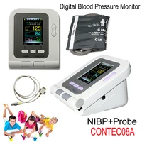 contec08a color lcd display digital blood pressure monitor nibp software sphygmomanometer with child cuff and spo2 probe