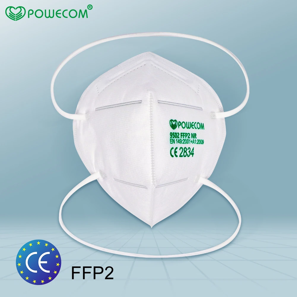 Многоразовая маска POWECOM FFP2 защитный респиратор FPP2 6 слоев фильтра pm2 5 10/20/30/50 шт. на