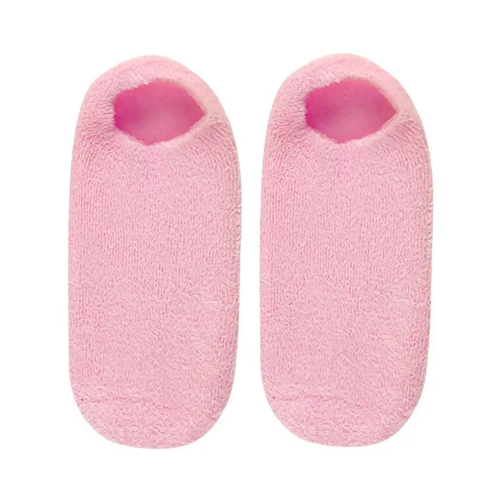 Pink 2 шт. носки розовые увлажняющие смягчают ремонт треснутых ног для кожи рук Лечение гелевые спа-носки Уход за ногами растягивающийся Уход за ногами - Цвет: Pink