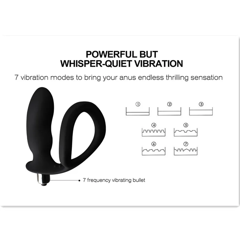 Мощный 7-частотный вибратор пуля для пениса кольцо на пенис Анальная пробка