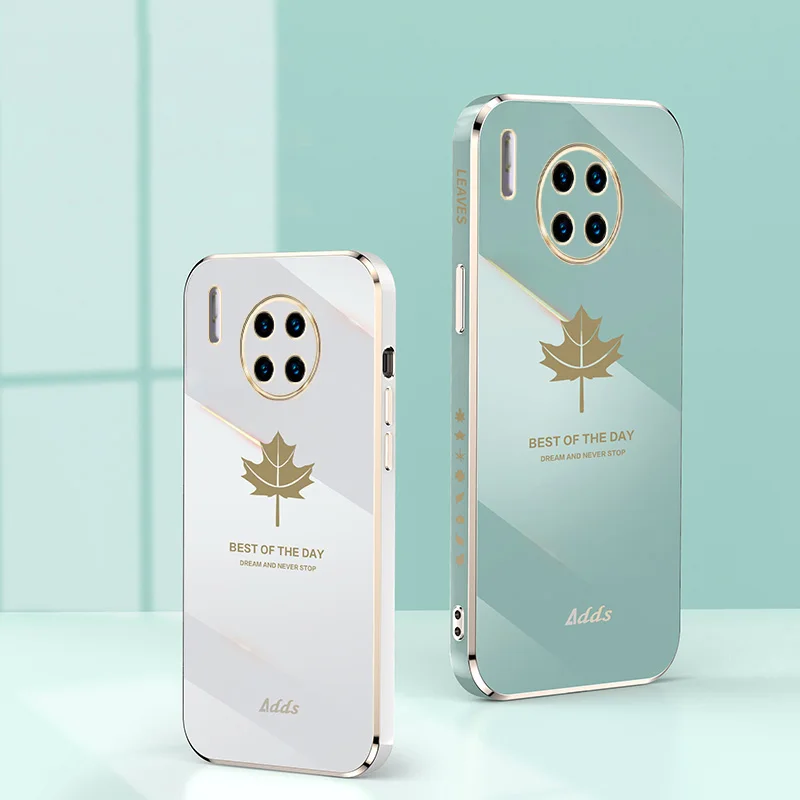 Чехол с Кленовым листом и квадратной рамкой для Huawei Nova 8i Honor 50 Lite цветной чехол