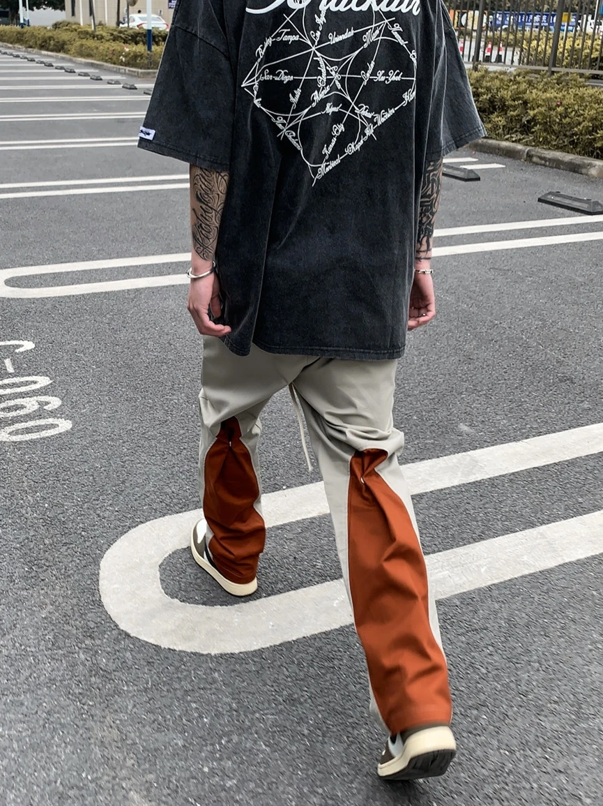 High Street Harajuku Pants Trousers for Men Can Tighten Streetwear Luxury Men's Kanye Fashion Hip Hop Japanese Punk Clothing | Мужская