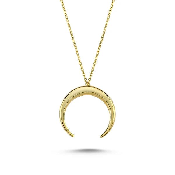 

Silver 925 Sterling Reverse Crescent Necklace