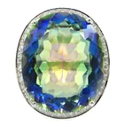 25x21 мм, Лидер продаж, 22x18 мм, огненный мистик, Радужный топаз, циркон, Женские Ювелирные изделия, SheCrown, 925 пробы, серебряные кольца