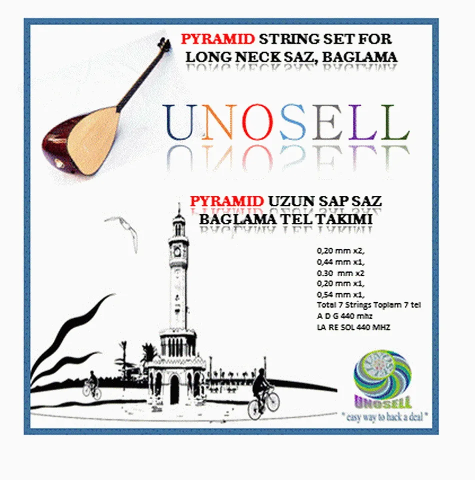 Набор пирамидальных струн для турецкого струнного инструмента Saz с длинным