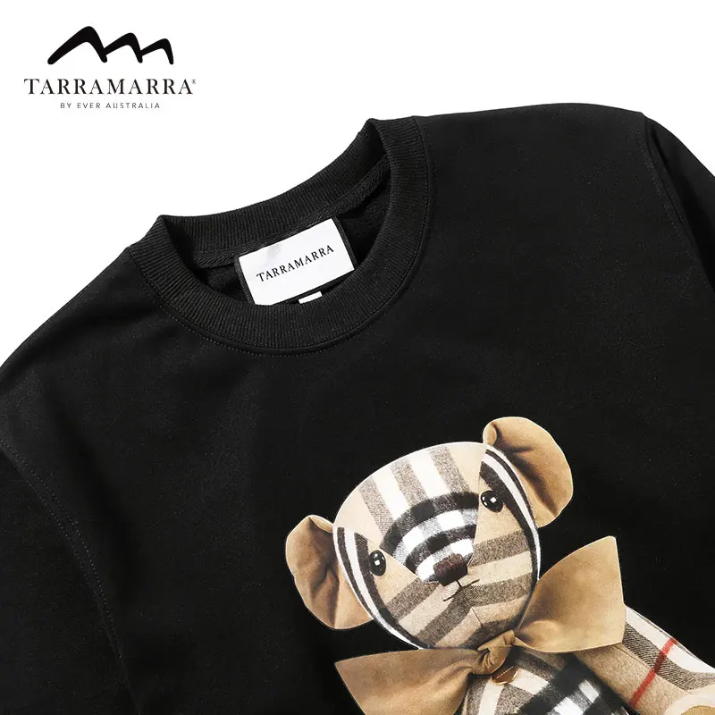 

Little Bear Printed Funny Sweatshirts Women Long Sleeve Pullover Spring Autumn Casual Loose Coat Tops Ladies O-Neck Clothing