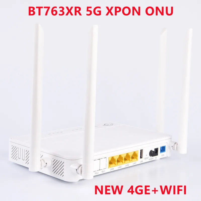 

Free shipping 1pc BT-763XR 5g xpon ONU ont 4GE+1USB+WiFi 4 Antennas XPON router FTTH SM Terminal Modem