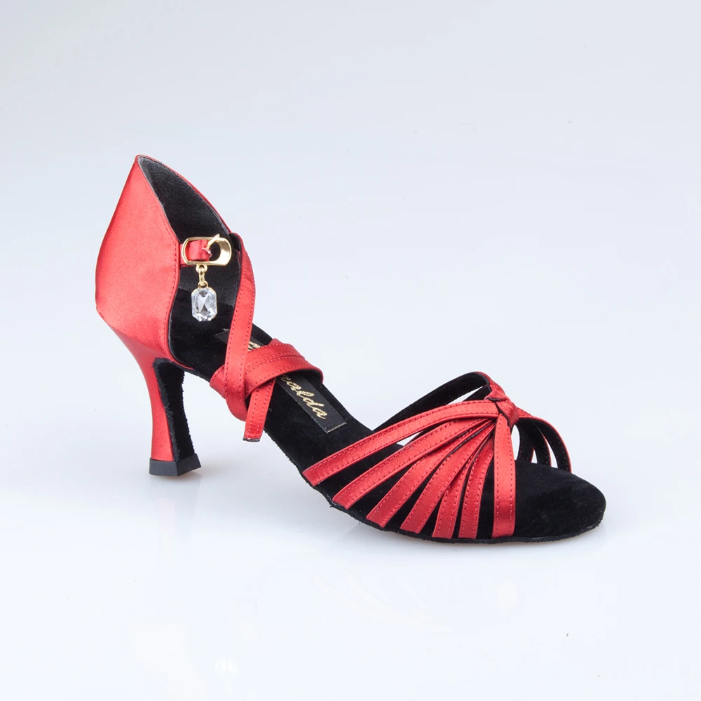 

Esmeralda's dance shoes red satin salsa shoes red latin dance sh