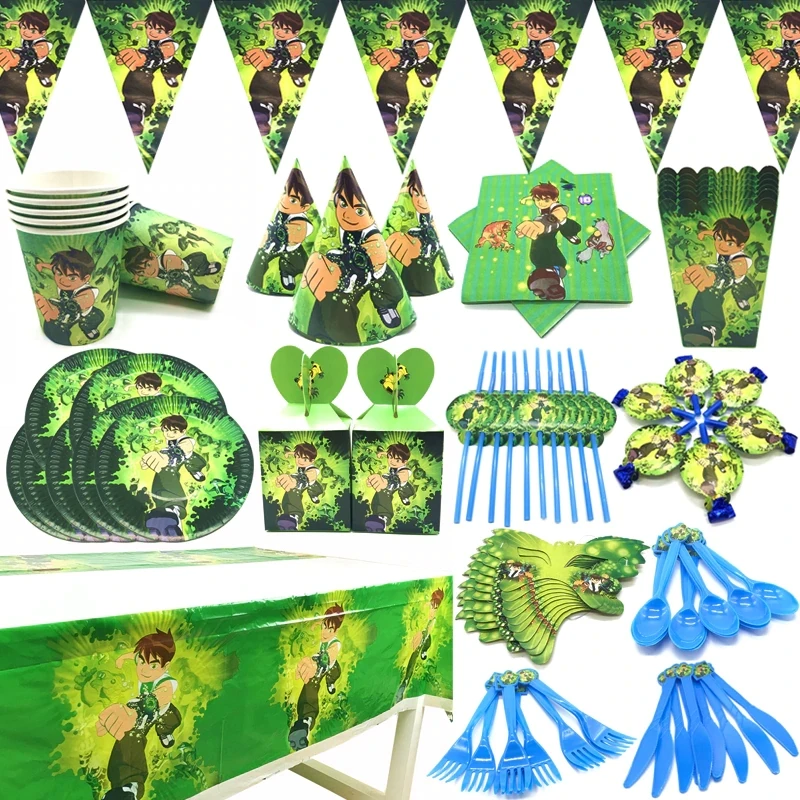 

Boy Happy Birthday Holiday Party Disposable Tableware Supplies Baby Ben Show Paper Plate Cup Paper Towel BAG
