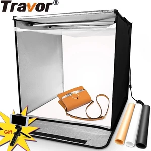 Складной софтбокс Travor, фотобокс 60 см * 60 см С трехцветным фоном для студийной фотографии, фотобокс dasktop tent