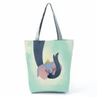Сумка с принтом Disney Дамбо, Большая вместительная сумка с мультипликационным слоном, женская сумка через плечо, сумка для покупок с индивидуальным рисунком