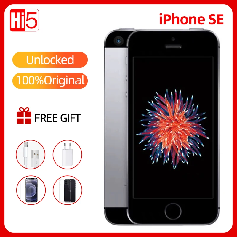 Unlocked Original Apple iPhone SE Dual Core 2G RAM 16/64GB ROM 4G LTE Mobile Phone iOS Touch ID Chip A9 4.0