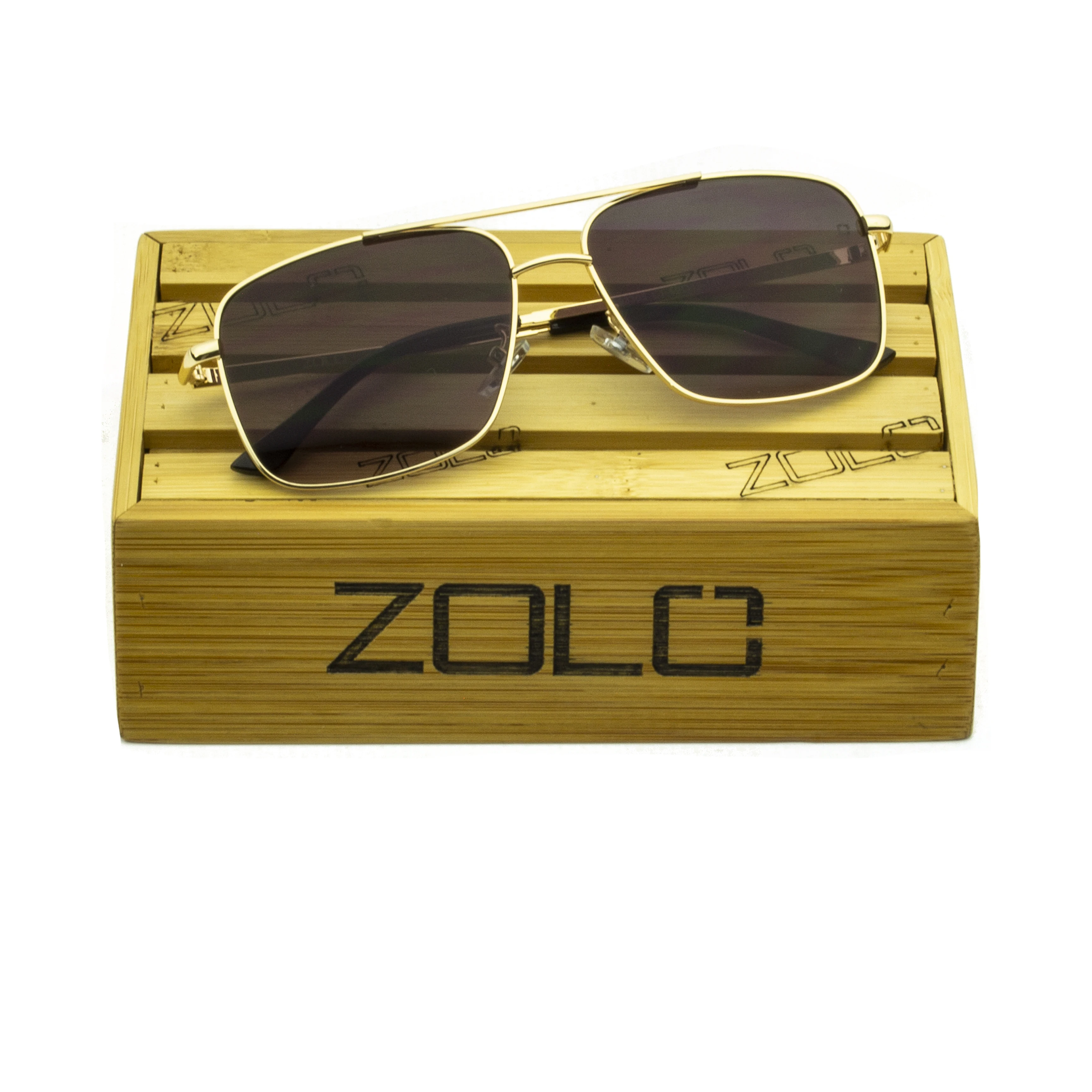 Zolo eyewear 93305 c1 Золотые/коричневые солнцезащитные очки caravan