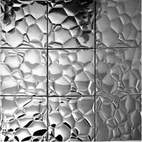 11 PCS Silver Bubble Metal Mosaic Tile SMMT046 3D Stainless Steel Metallic Kitchen Bathroom Backsplash Tiles