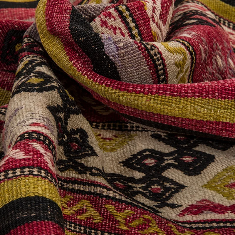 Декоративный красный полосатый ковер 7x4 вышитый килим Традиционный Ковер яркий