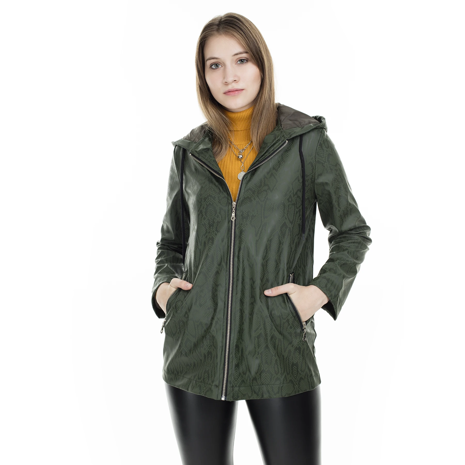 Женский плащ дождевик Lela с принтом змеиной кожи 551 T208055|Женские плащи и тренчи| |