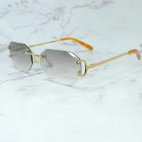 diamond cut sunglasses custom shades eyewear fashion carter vintage rimless sun glasses classic luxury designer mens sunglass