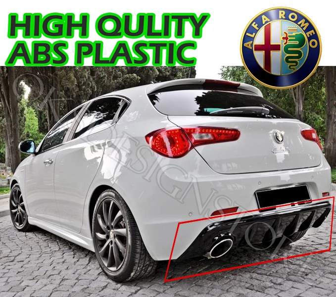 Для Alfa Romeo Giulietta Series (2011-2018) диффузор заднего бампера из АБС-пластика глянцевый