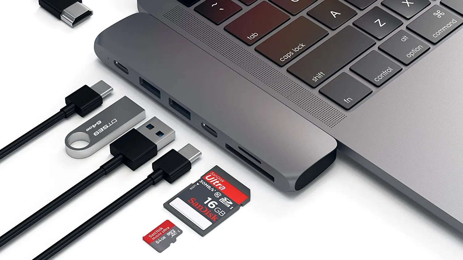 USB хаб Satechi Aluminum Type C Pro Hub Adapter для MacBook 13”/15” 2016 (Space Gray)|USB-хабы| |