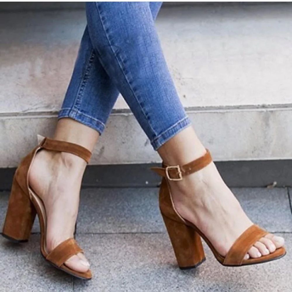 

MST-1037 Bayan Classic Thick short heels casual shoes women's wrist band buckle 34-42 numaralar stiletto sandals