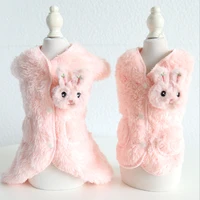 rabbit pink dog pajamas coat vest jumpsuits sweatshirt pet dog clothes winter warm cotton cat hoodies clothing for dogs puppy