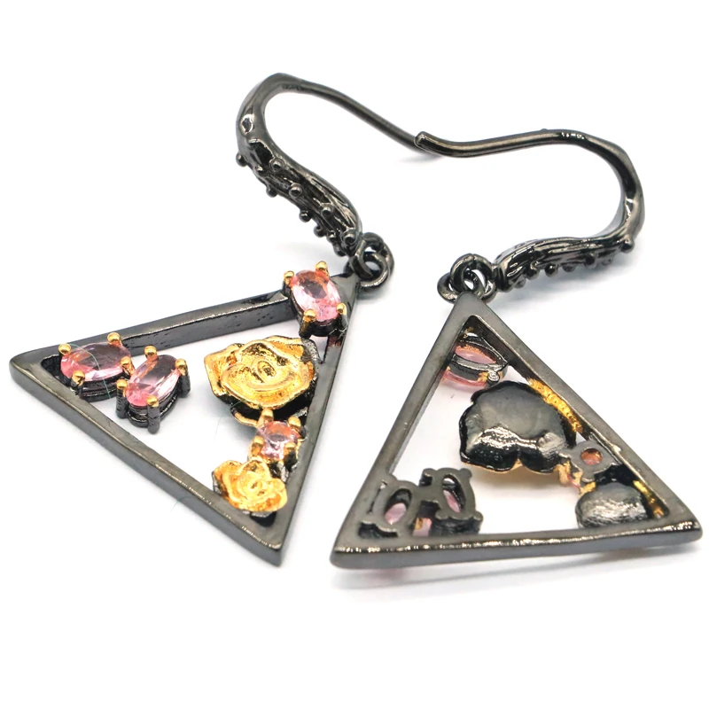 39x26 мм Неоготические розовые морганит Смоки кварцевые крутые черные