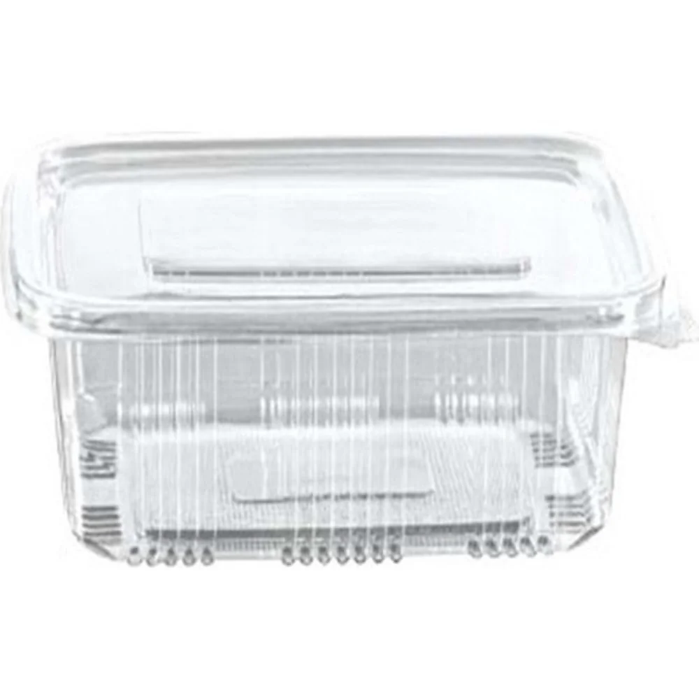 100 упаковок прозрачных пластиковых пищевых контейнеров на петлях одноразовые