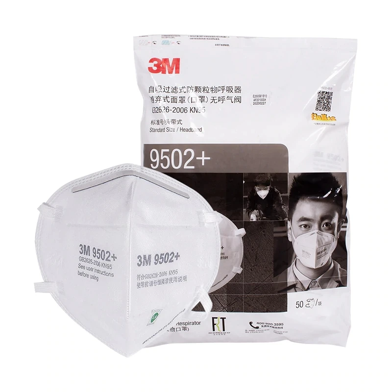 

50pcs/Bag 3M 9502+/9501+ KN95 Particulate Dust Mask Respirator Headband Anti-haze Protective Masks 3M Original