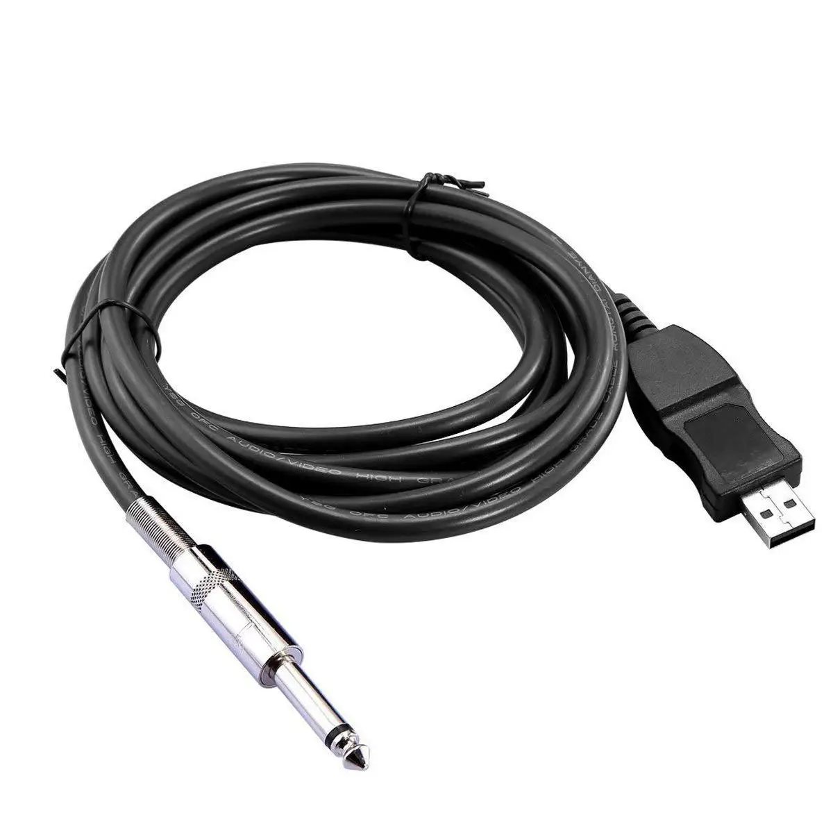

100PCS High quality new USB guitar cable 3meter 6.5mm jack Compatible with Windows 98/2000/XP/VISTA/Win7/Mac OS X