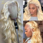 613 парик блонд на сетке спереди полностью прозрачный Парик HD с глубокой волной фронтальный парик из человеческих волос предварительно выщипанные парики с водной волной для женщин 30