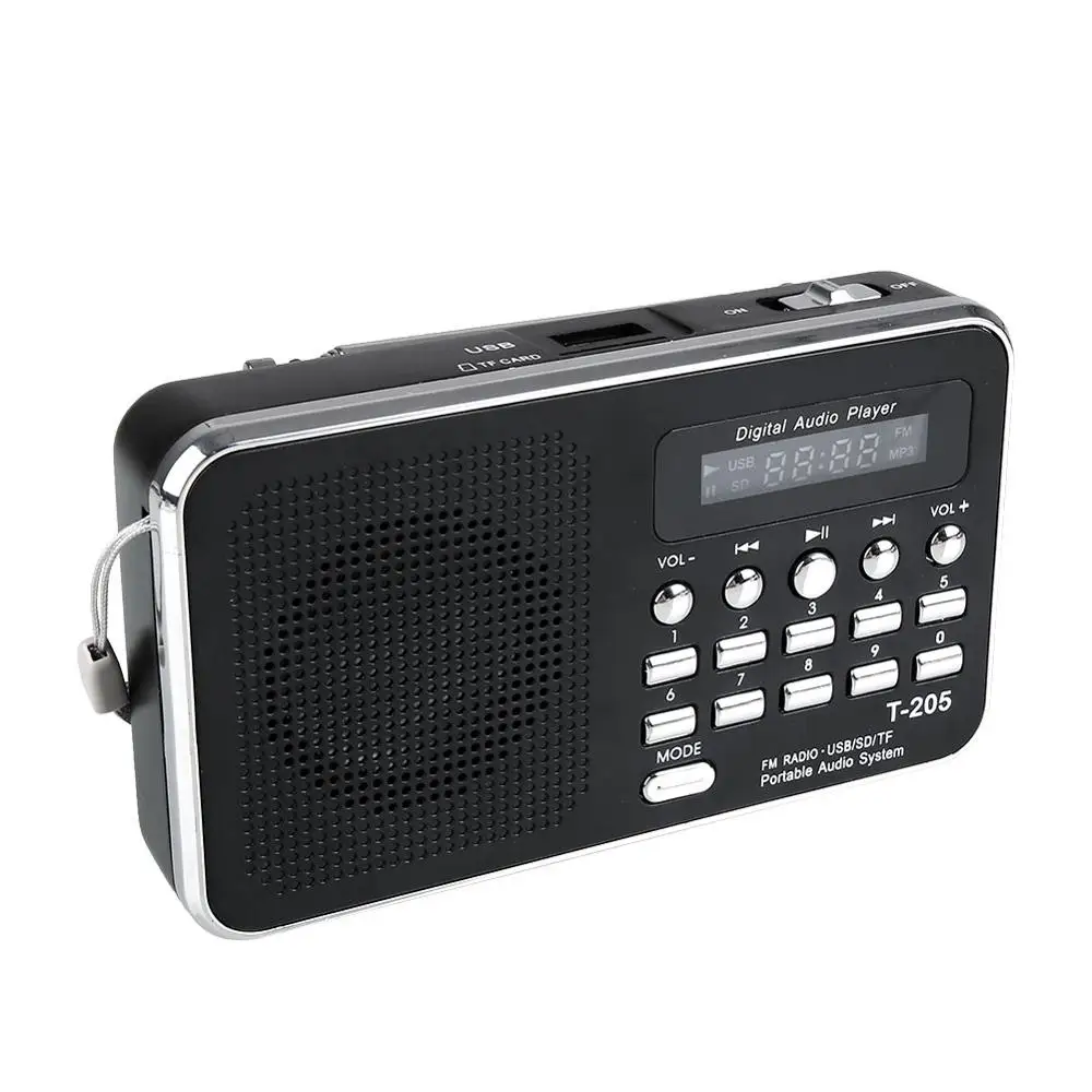 Портативный мини T205 fm радио mp3 плеер музыкальный динамик многофункциональная