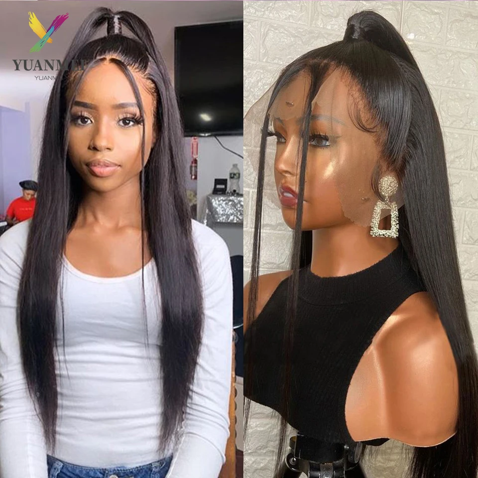 250 Density Brazilian Bone Straight Lace Front Human Hair Wigs For Black Women 13x4 HD Lace Frontal Wig 30 Inch Lace Front Wig