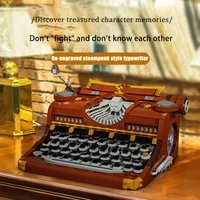 diy city creative retro steampunk typewriter building blocks moc assembly bricks model educational toys for children adult gifts