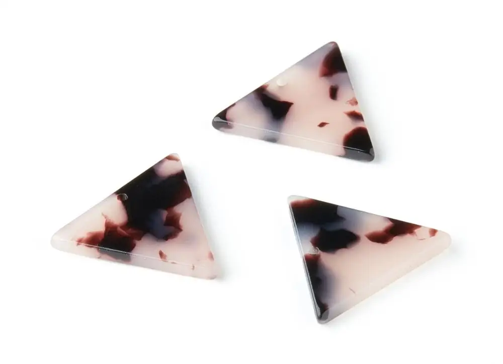 

AC1442 - 6Pcs/Lot - Acetate Acrylic Earring Charms - Blonde Tortoise Shell Earrings - Triangle Shaped - 21.94x18.99x2.45mm