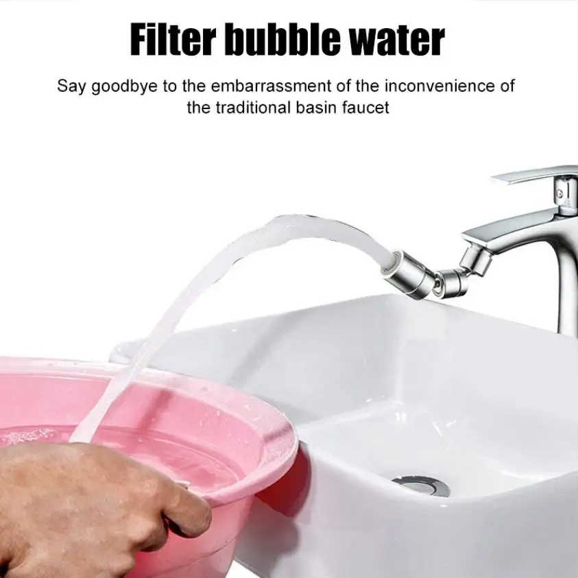 

360°/1080° Universal Splash Filter Faucet Sprinkler Anti-splash Filter Faucet Movable Kitchen Faucet Water Saving Nozzle Sprayer