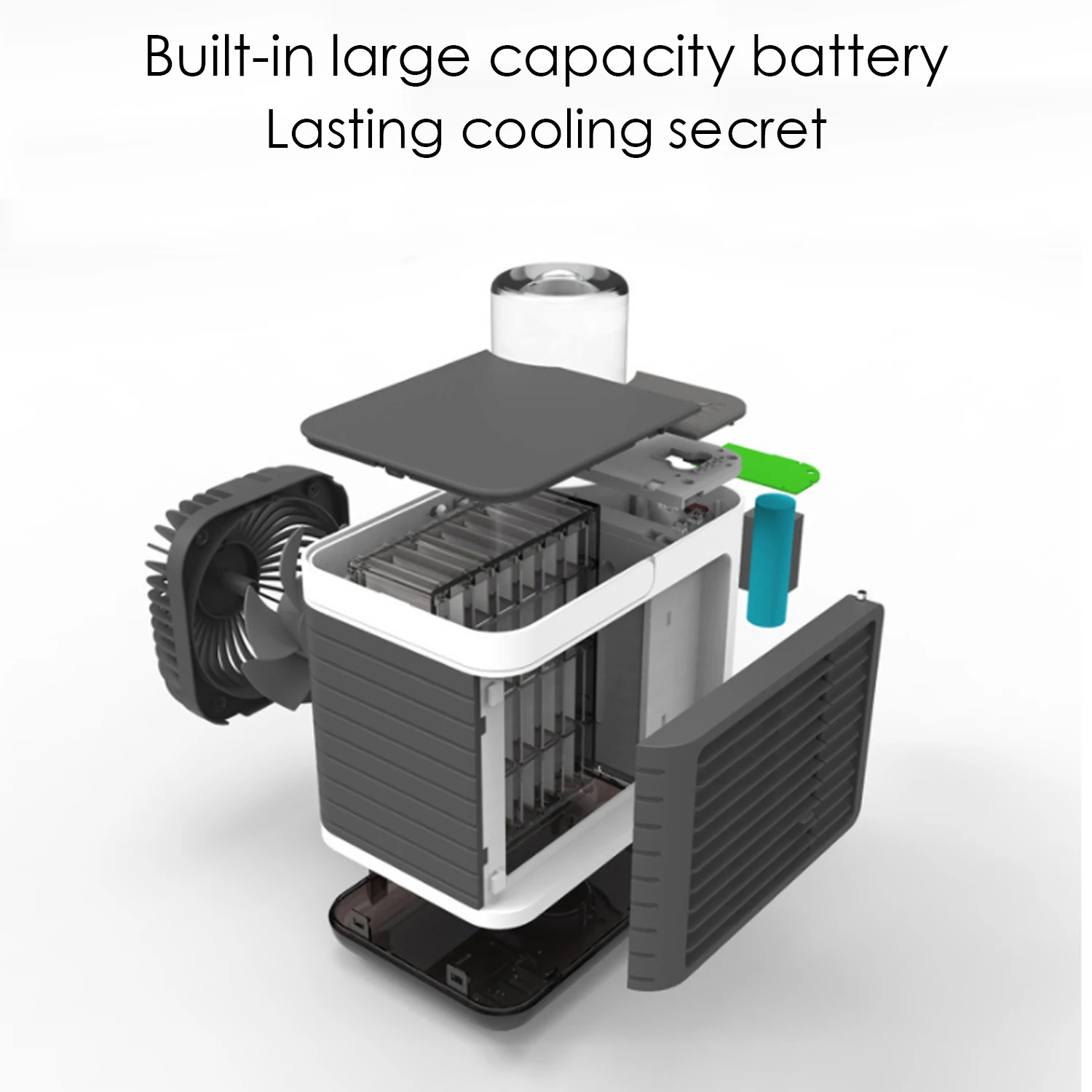 

Negative Ion Air Cooler USB Charging Mini Small Home Desktop Air Conditioning Fan Plus Water Cooling Fan
