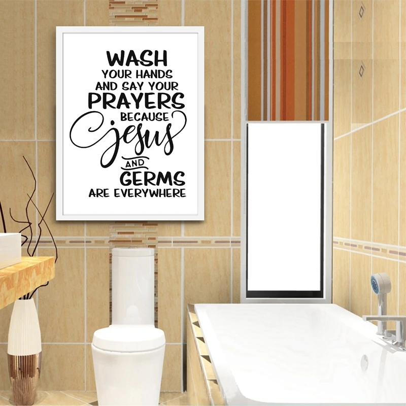 Декор ванной комнаты помойте руки и скажите свои молитвы потому что Иисус Микры