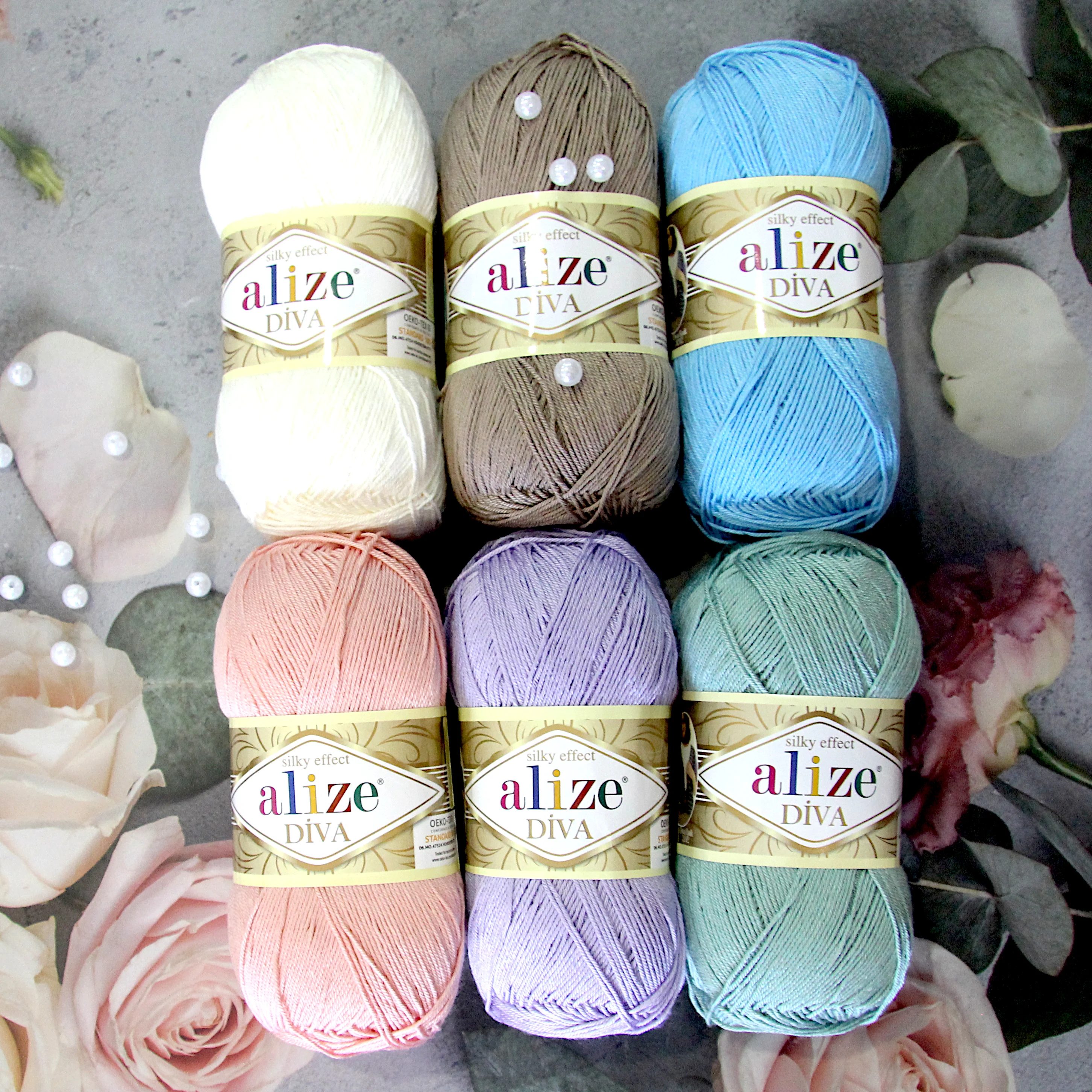 Пряжа ALIZE Diva (Ализе Дива) 100%микрофибра 100гр/350м 5 шт в уп |