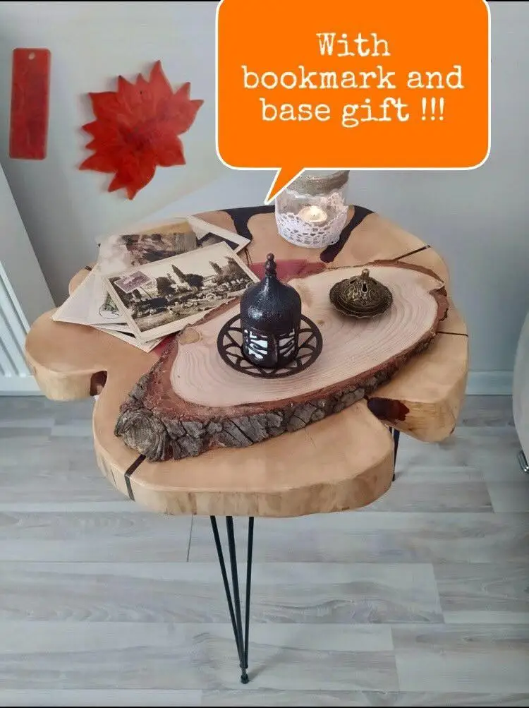 

COFFEE TABLE FROM JUNIPER WOOD WITH EPOXYL (COASTER GIFT) END TABLE