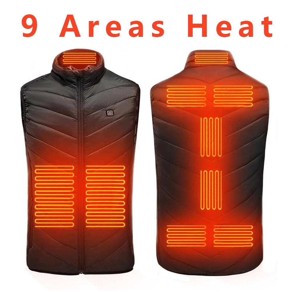 

Жилет с подогревом для мужчин и женщин, хлопковый утепленный жилет с USB-зарядкой для активного отдыха на открытом воздухе, походов, рыбалки, ...