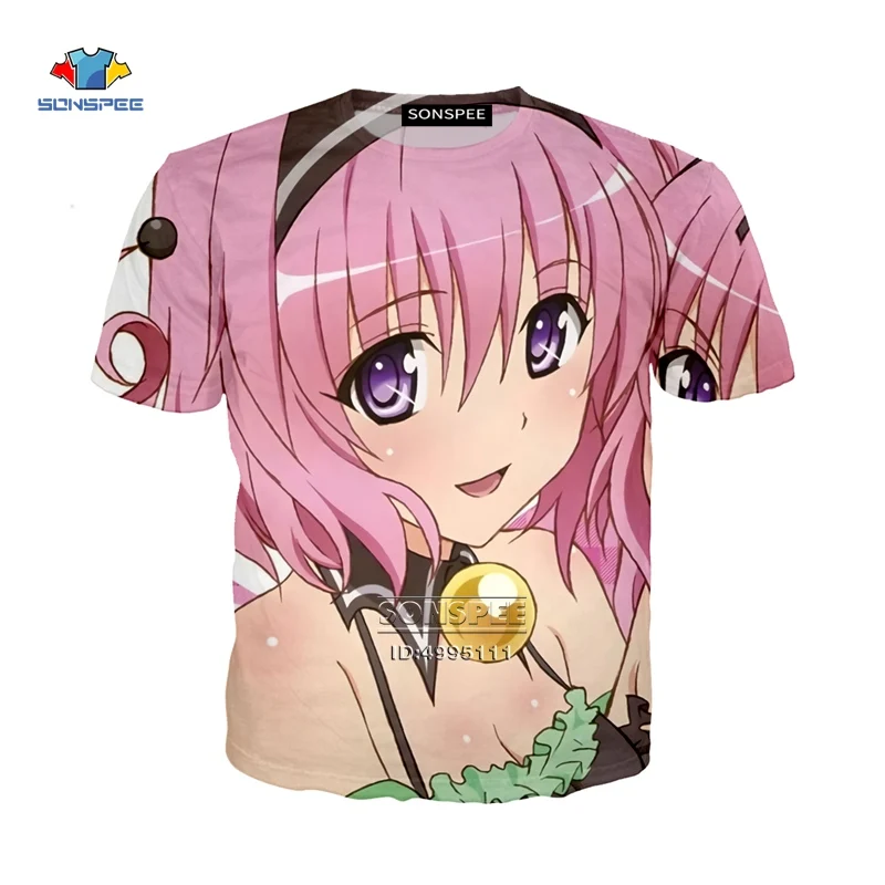 YOJULY/Повседневная футболка в стиле Харадзюку С 3D принтом аниме To Love Ru Momo Velia Deviluke