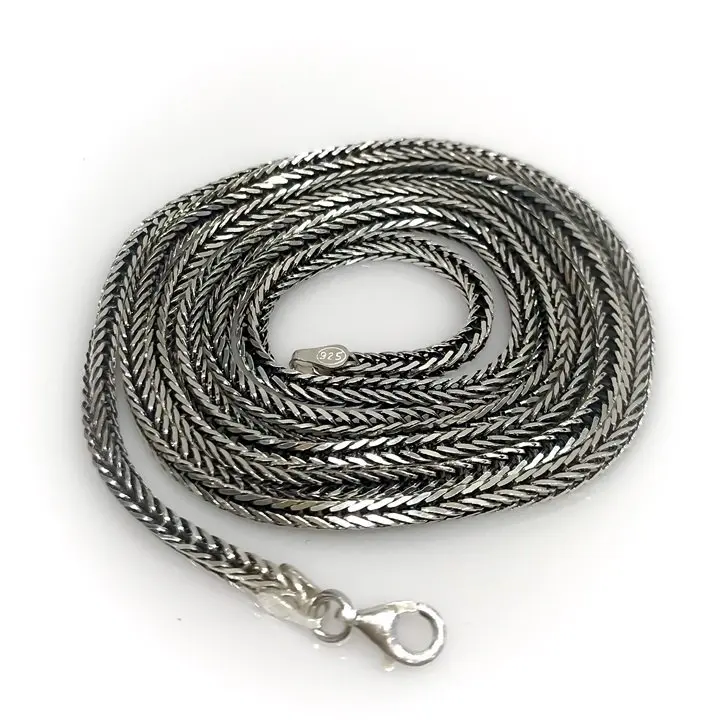 

Thick Fox Tail 80 cm Men Chain Silver Necklace