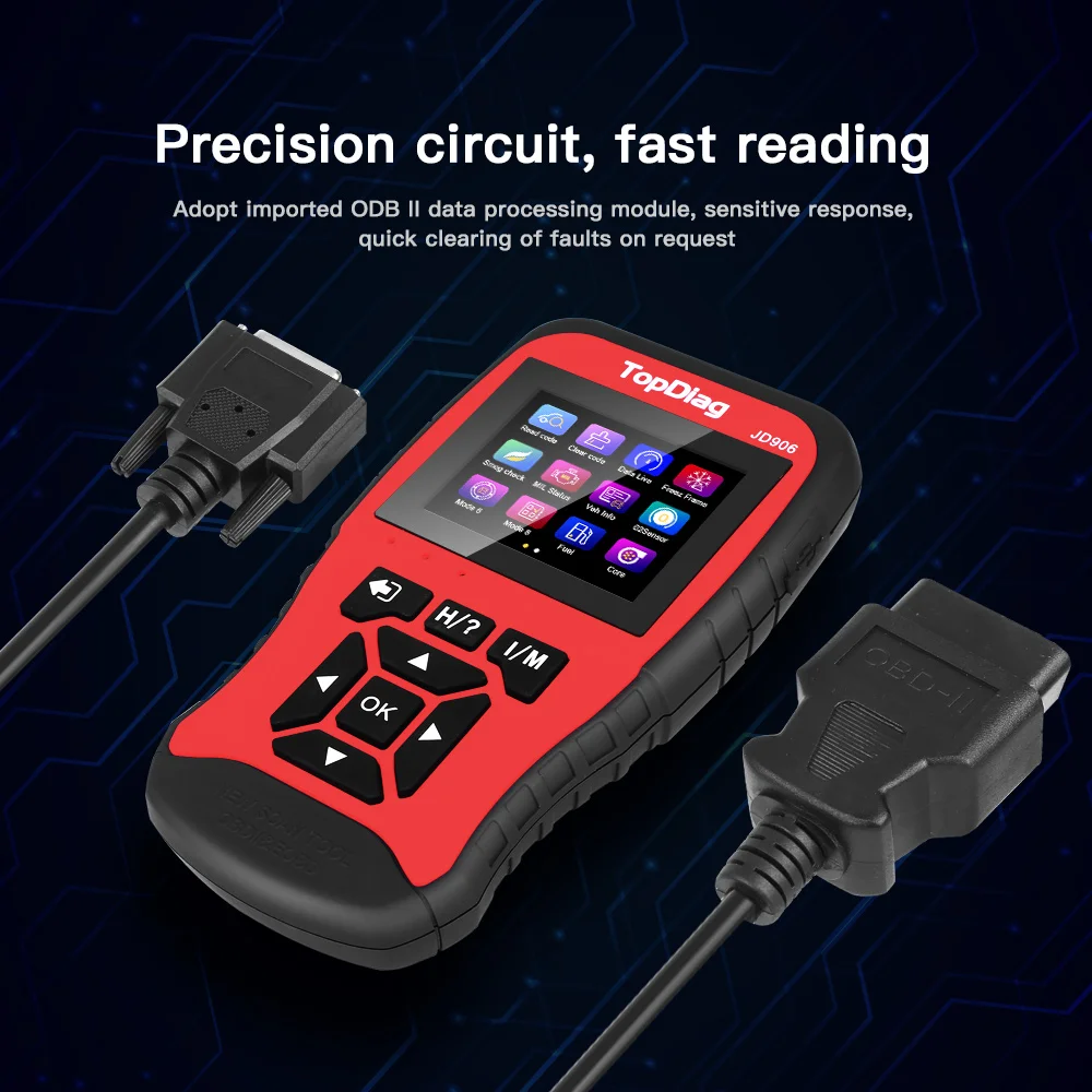 Автомобильный сканер двигателя TopDiag OBD2 JD906 считыватель кодов автомобиля