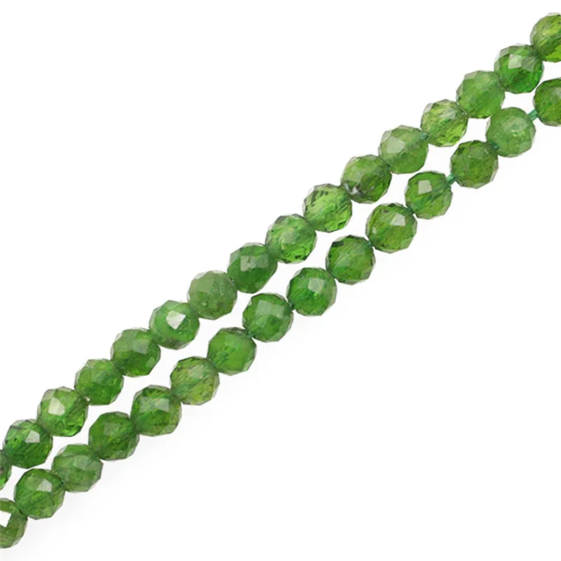 

Natural Stone Green Diopside/Alalite Beads Strands 3mm Faceted Round For DIY Jewelry Making Bracelet Necklace