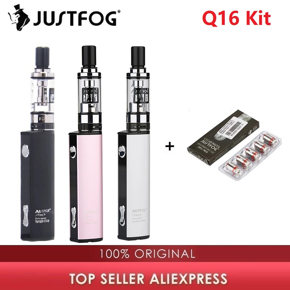 Оригинальный стартовый набор Justfog Q16 w/1 9 ml Tank &amp 900mAh батарея 8 уровня переменного
