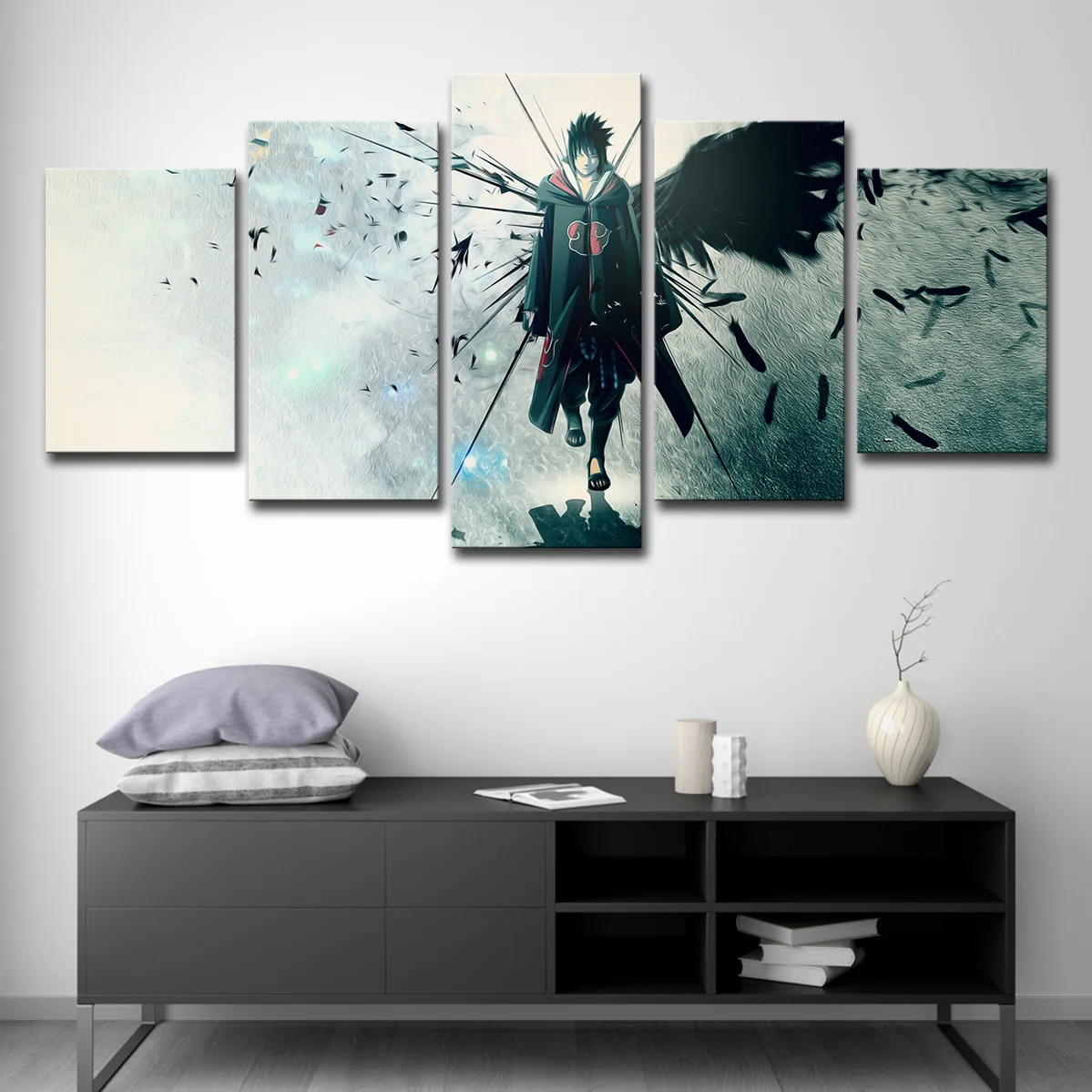 

5P3492 Home decoration Naruto Characters posters ice and fire Anime Set Painting picture canvas on the wall art 5 piece framed
